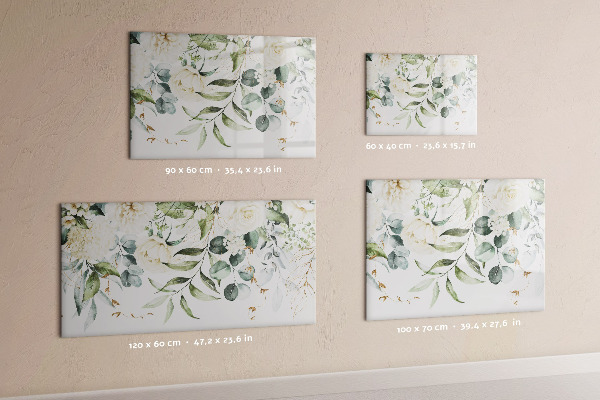 Decoratief glazen wandbord beschrijfbaar en magnetisch Creatief fotoprikbord