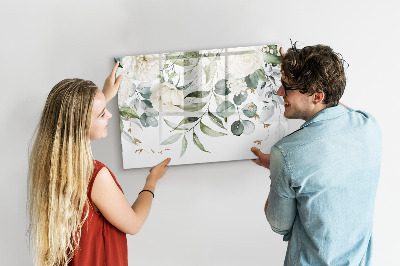 Decoratief glazen wandbord beschrijfbaar en magnetisch Creatief fotoprikbord