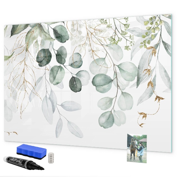 Memobord van glas met print inclusief neodymium magneten Stijlvol bord voor foto's en notities