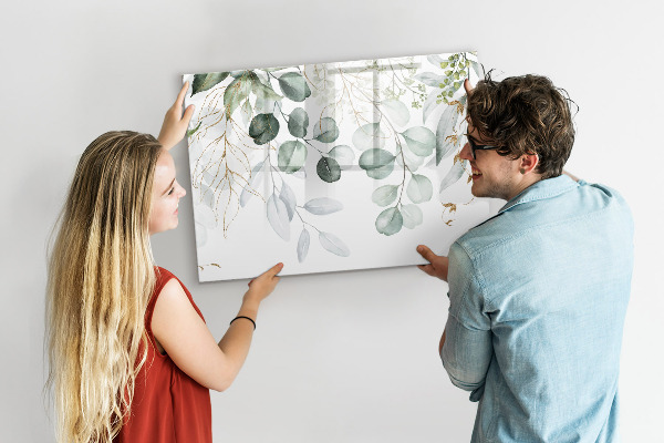 Memobord van glas met print inclusief neodymium magneten Stijlvol bord voor foto's en notities