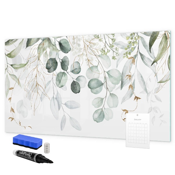 Memobord van glas met print inclusief neodymium magneten Stijlvol bord voor foto's en notities