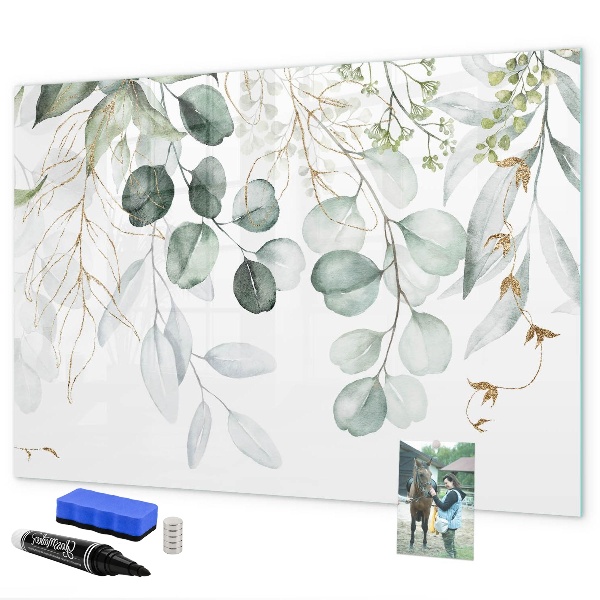 Memobord van glas met print inclusief neodymium magneten Stijlvol bord voor foto's en notities