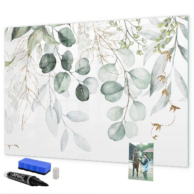 Memobord van glas met print inclusief neodymium magneten Stijlvol bord voor foto's en notities