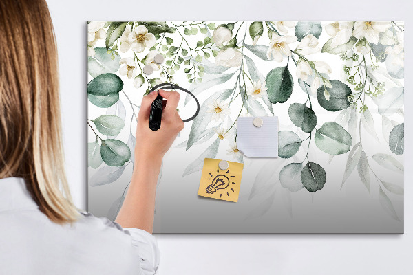 Memobord van glas met print inclusief neodymium magneten Een stijlvol bord om herinneringen op te presenteren.
