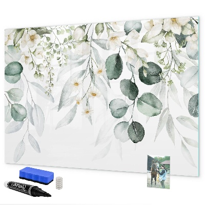 Memobord van glas met print inclusief neodymium magneten Een stijlvol bord om herinneringen op te presenteren.