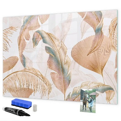 Decoratief glazen wandbord beschrijfbaar en magnetisch Stijlvol bord voor foto's en notities
