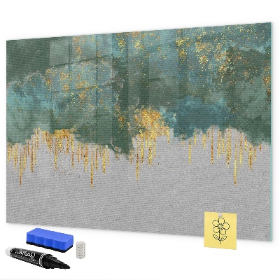 Decoratief glazen wandbord beschrijfbaar en magnetisch Creatief fotopresentatiebord