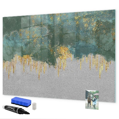 Decoratief glazen wandbord beschrijfbaar en magnetisch Creatief fotopresentatiebord