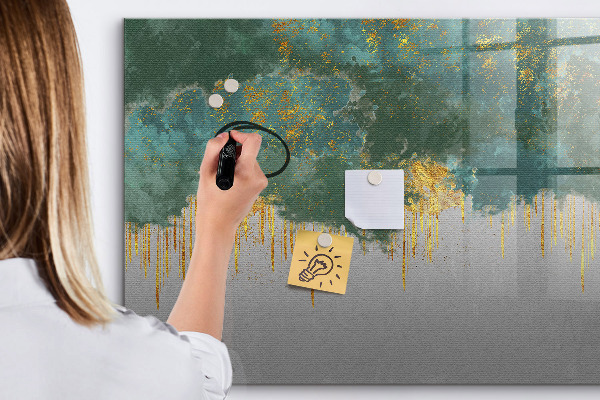 Decoratief glazen wandbord beschrijfbaar en magnetisch Creatief fotopresentatiebord