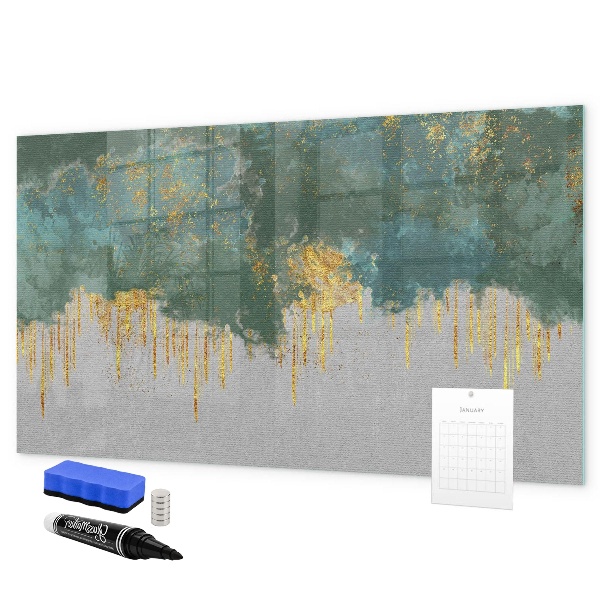 Decoratief glazen wandbord beschrijfbaar en magnetisch Creatief fotopresentatiebord