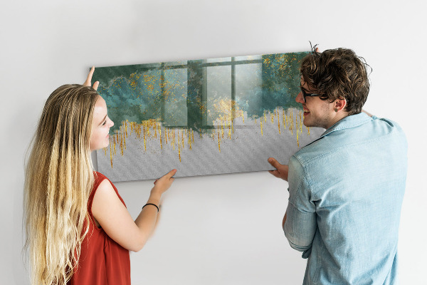 Decoratief glazen wandbord beschrijfbaar en magnetisch Creatief fotopresentatiebord