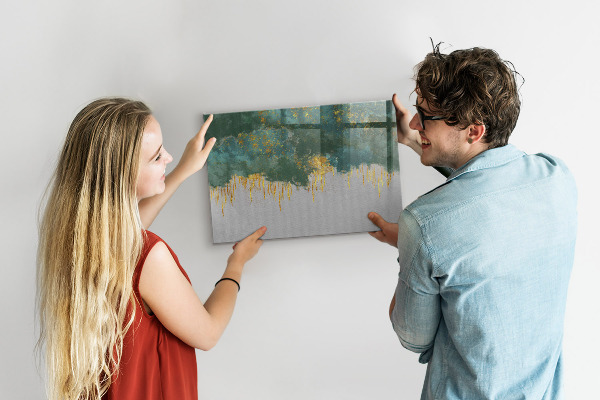 Decoratief glazen wandbord beschrijfbaar en magnetisch Creatief fotopresentatiebord