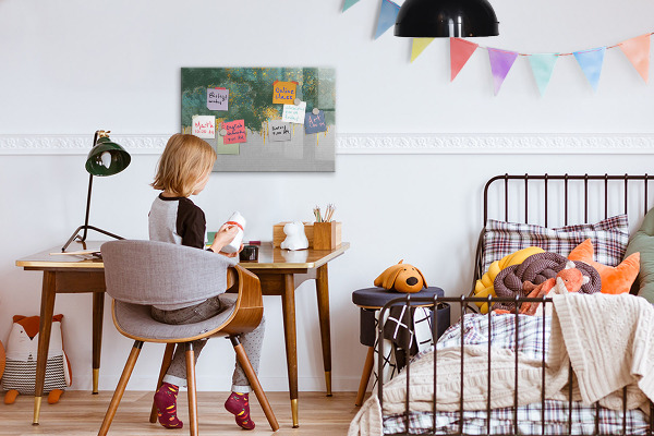 Decoratief glazen wandbord beschrijfbaar en magnetisch Creatief fotopresentatiebord
