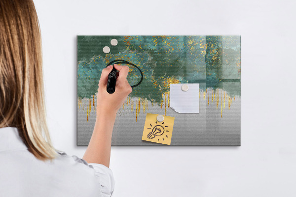 Decoratief glazen wandbord beschrijfbaar en magnetisch Creatief fotopresentatiebord
