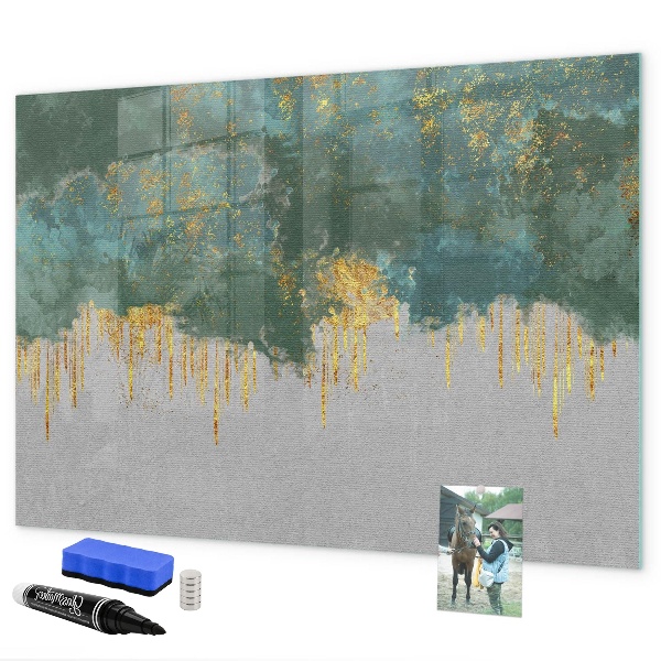 Decoratief glazen wandbord beschrijfbaar en magnetisch Creatief fotopresentatiebord