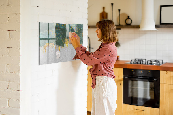 Decoratief glazen wandbord beschrijfbaar en magnetisch Creatief fotopresentatiebord