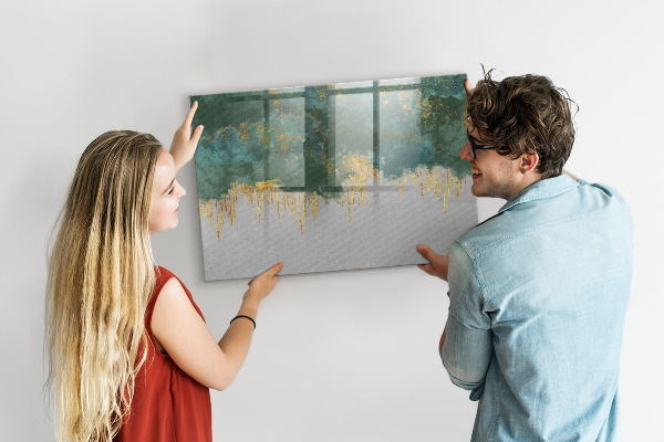 Decoratief glazen wandbord beschrijfbaar en magnetisch Creatief fotopresentatiebord