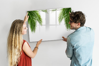 Decoratief glazen wandbord beschrijfbaar en magnetisch Fotobord met een palmmotief