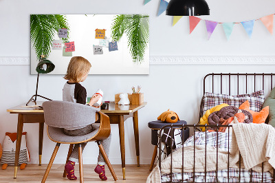 Decoratief glazen wandbord beschrijfbaar en magnetisch Fotobord met een palmmotief