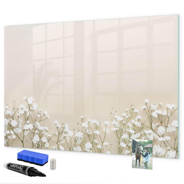 Memobord van glas met print inclusief neodymium magneten Een stijlvol bord voor notities en foto's