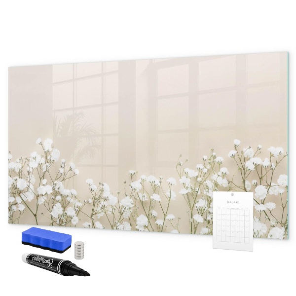 Memobord van glas met print inclusief neodymium magneten Een stijlvol bord voor notities en foto's