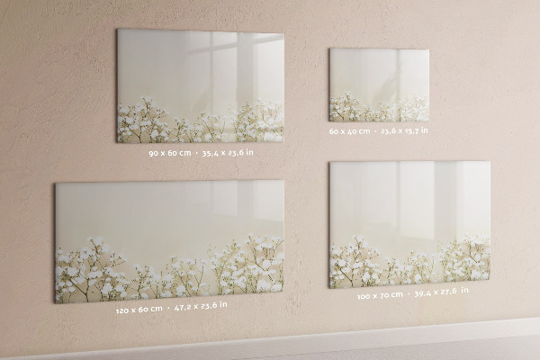 Memobord van glas met print inclusief neodymium magneten Een stijlvol bord voor notities en foto's
