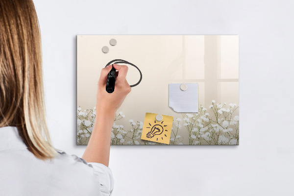 Memobord van glas met print inclusief neodymium magneten Een stijlvol bord voor notities en foto's