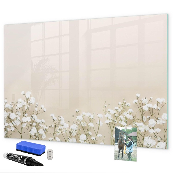Memobord van glas met print inclusief neodymium magneten Een stijlvol bord voor notities en foto's