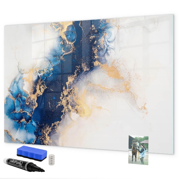 Decoratief glazen wandbord beschrijfbaar en magnetisch Modern prikbord voor foto's en notities
