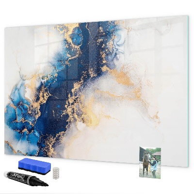 Decoratief glazen wandbord beschrijfbaar en magnetisch Modern prikbord voor foto's en notities