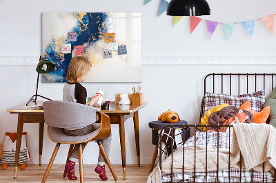 Decoratief glazen wandbord beschrijfbaar en magnetisch Modern prikbord voor foto's en notities