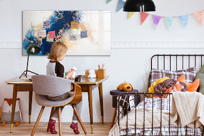 Decoratief glazen wandbord beschrijfbaar en magnetisch Modern prikbord voor foto's en notities
