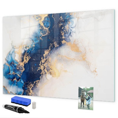 Decoratief glazen wandbord beschrijfbaar en magnetisch Modern prikbord voor foto's en notities
