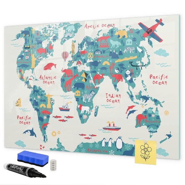 Interactieve wereldkaart met magneten