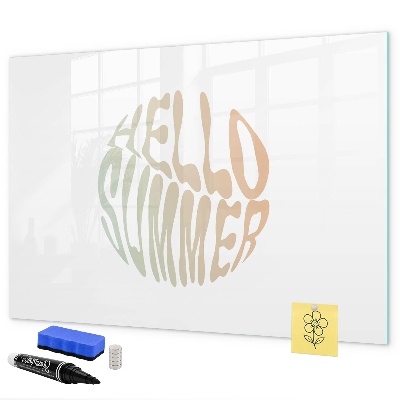 Decoratief glazen wandbord beschrijfbaar en magnetisch Zomerherinneringen op een magnetisch bord
