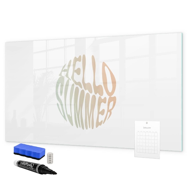 Decoratief glazen wandbord beschrijfbaar en magnetisch Zomerherinneringen op een magnetisch bord