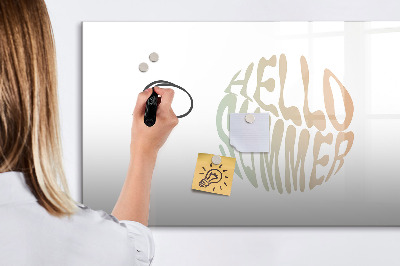 Decoratief glazen wandbord beschrijfbaar en magnetisch Zomerherinneringen op een magnetisch bord