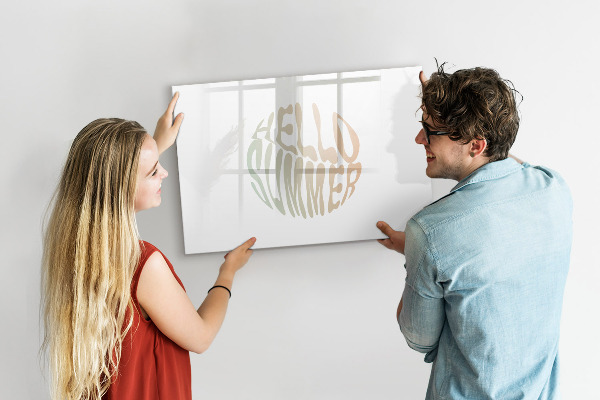 Decoratief glazen wandbord beschrijfbaar en magnetisch Zomerherinneringen op een magnetisch bord