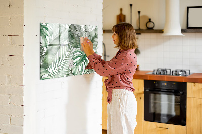 Decoratief glazen wandbord beschrijfbaar en magnetisch Groene poster met foto's en accessoires