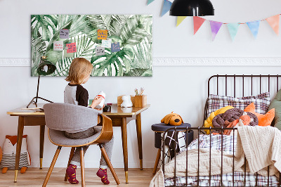 Decoratief glazen wandbord beschrijfbaar en magnetisch Groene poster met foto's en accessoires