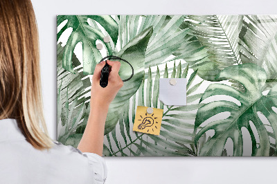 Decoratief glazen wandbord beschrijfbaar en magnetisch Groene poster met foto's en accessoires