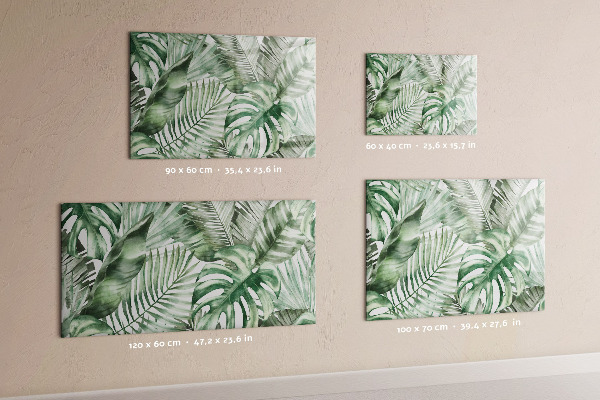 Decoratief glazen wandbord beschrijfbaar en magnetisch Groene poster met foto's en accessoires