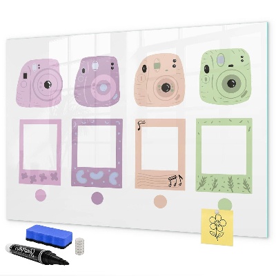 Memobord van glas met print inclusief neodymium magneten Creatief moodboard voor foto's en notities