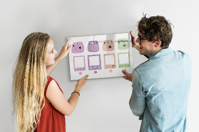 Memobord van glas met print inclusief neodymium magneten Creatief moodboard voor foto's en notities
