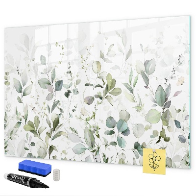 Decoratief glazen wandbord beschrijfbaar en magnetisch Groen bord voor foto's en notities