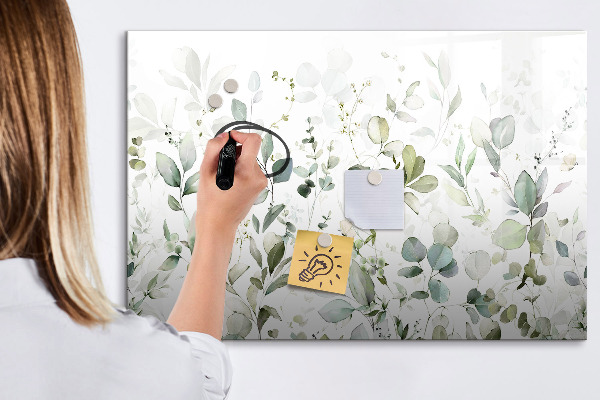Decoratief glazen wandbord beschrijfbaar en magnetisch Groen bord voor foto's en notities