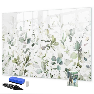 Decoratief glazen wandbord beschrijfbaar en magnetisch Groen bord voor foto's en notities
