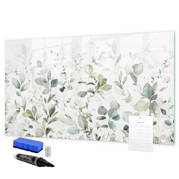 Decoratief glazen wandbord beschrijfbaar en magnetisch Groen bord voor foto's en notities