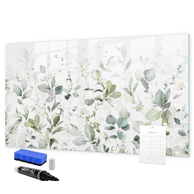Decoratief glazen wandbord beschrijfbaar en magnetisch Groen bord voor foto's en notities
