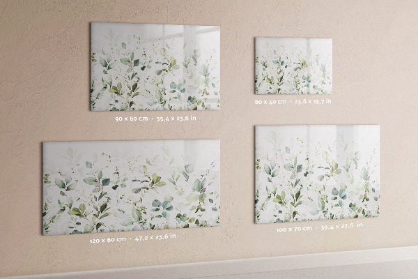 Decoratief glazen wandbord beschrijfbaar en magnetisch Groen bord voor foto's en notities